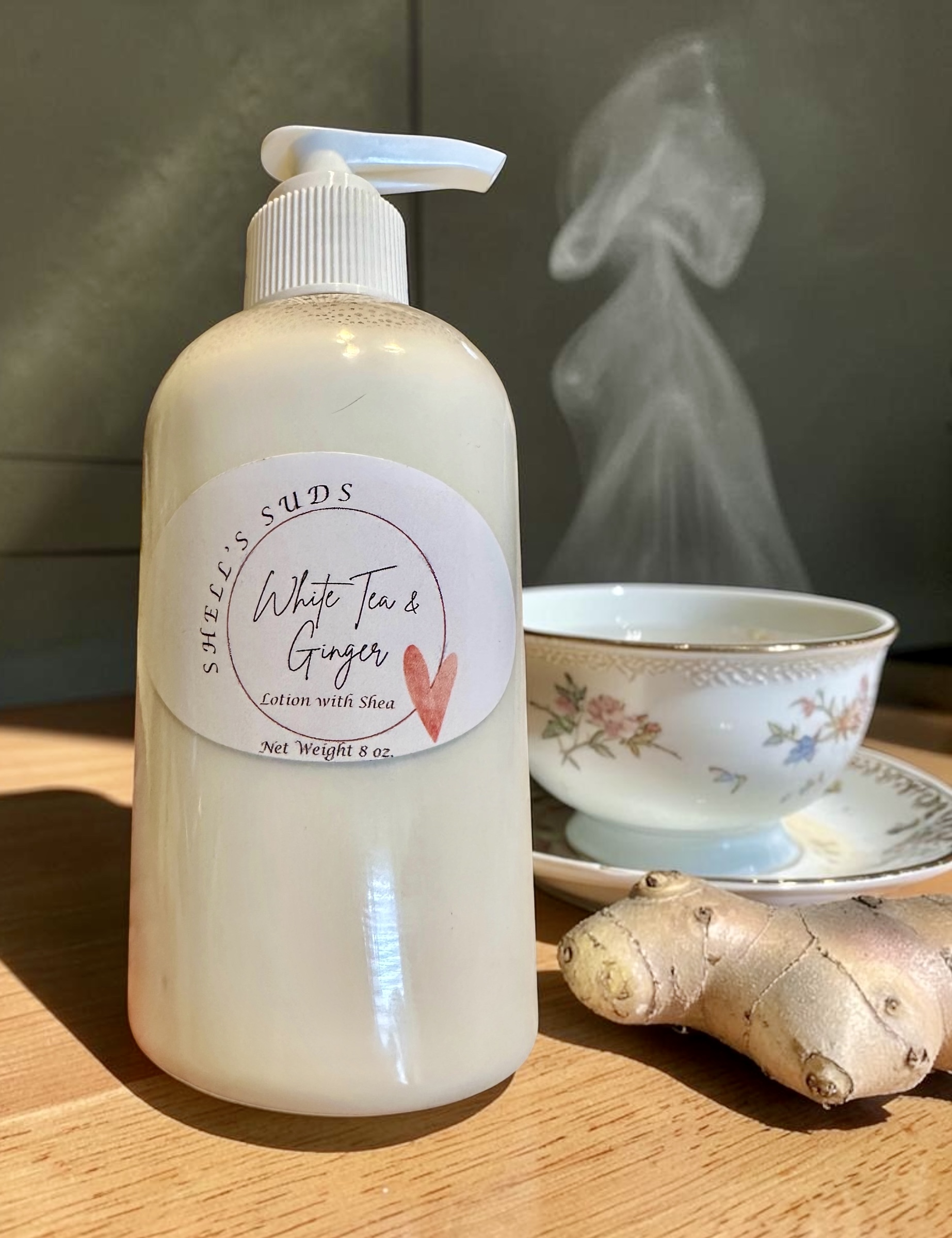 White Tea & Ginger — Shea butter lotion · 8 oz